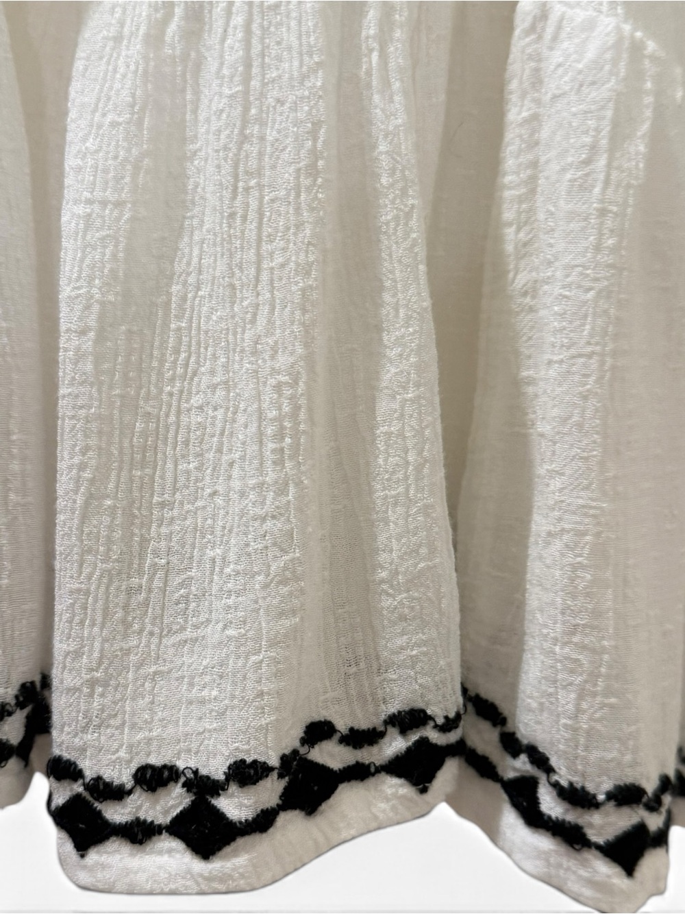 Free People Weekend Brunch Ivory Black Embroidered Mini Dress M - Picture 4 of 6
